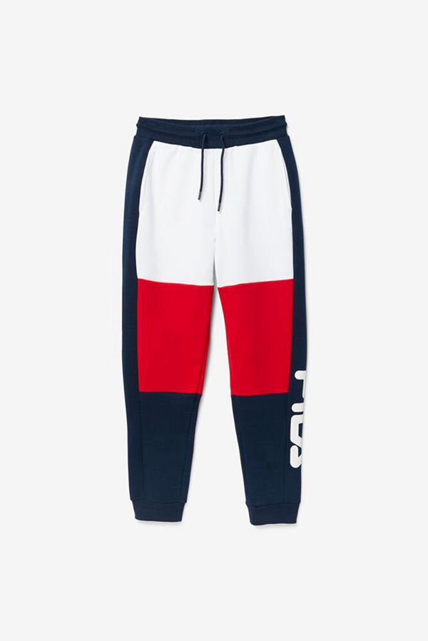 Fila Sander Fleece Men's Sweatpants - White/Red/Navy,NZ 34-2971